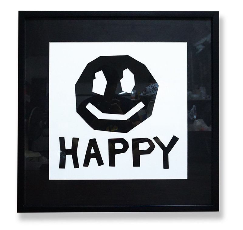 SMILYFACE smiley face print (without frame) - 墙贴/壁贴 - 纸 白色