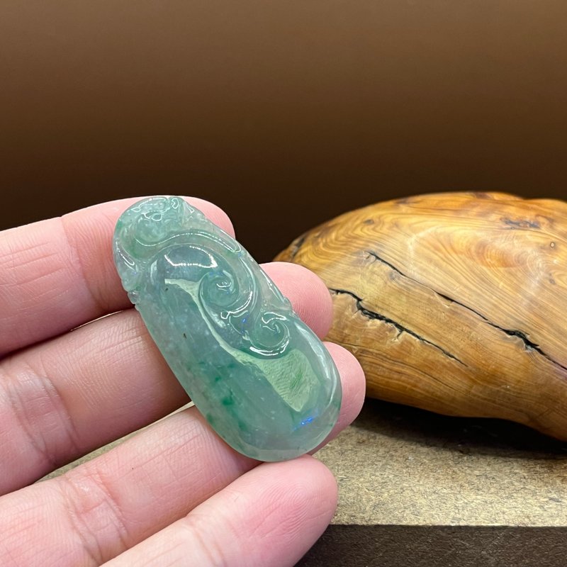 瀚玉珠宝.天然A货缅甸玉翡翠.冰绿胖胖如意.种好厚实.圆润冰透 - 其他 - 玉石 