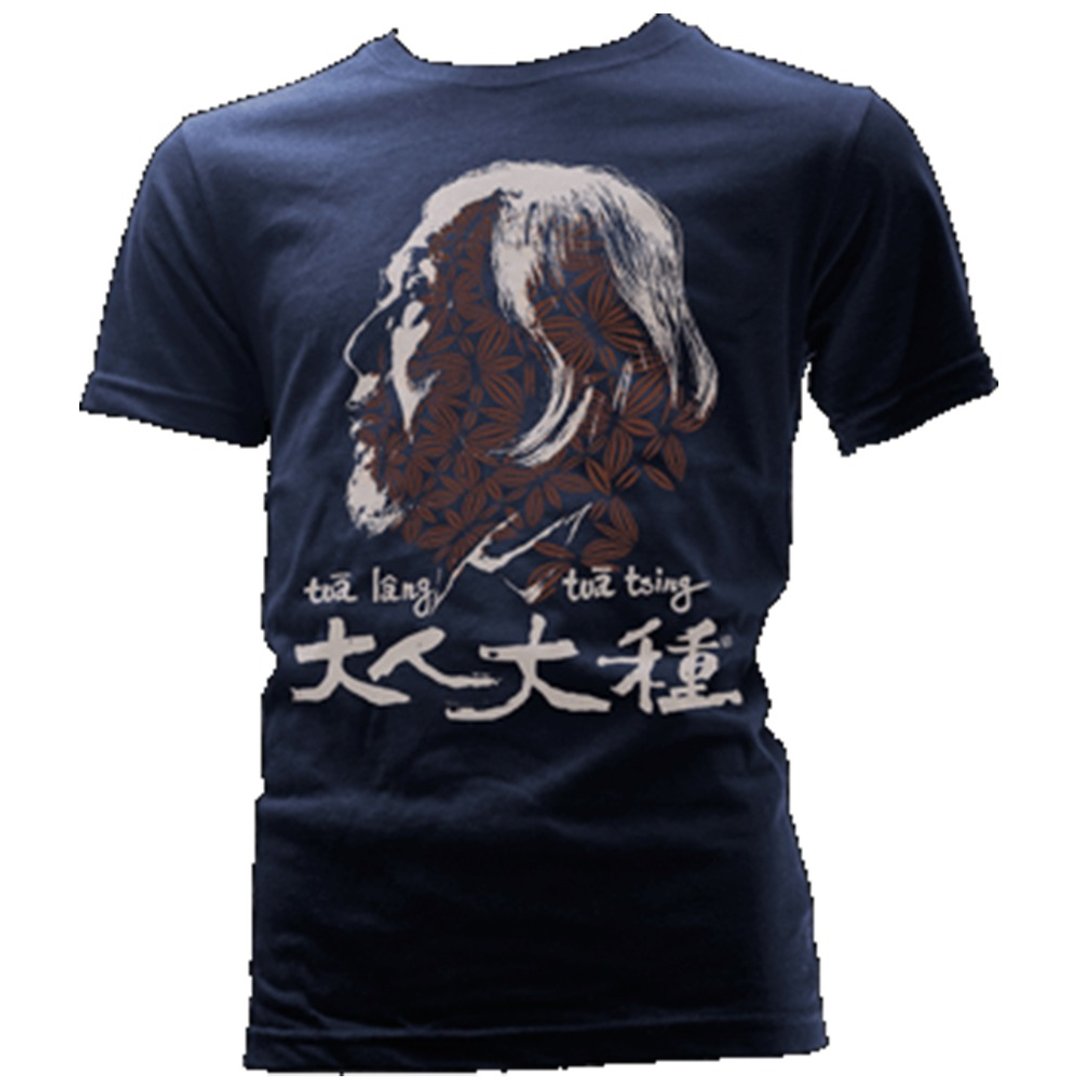 冲台语x革命家【大人大种x史明】T恤-丈青色 - 男装上衣/T 恤 - 棉．麻 黑色