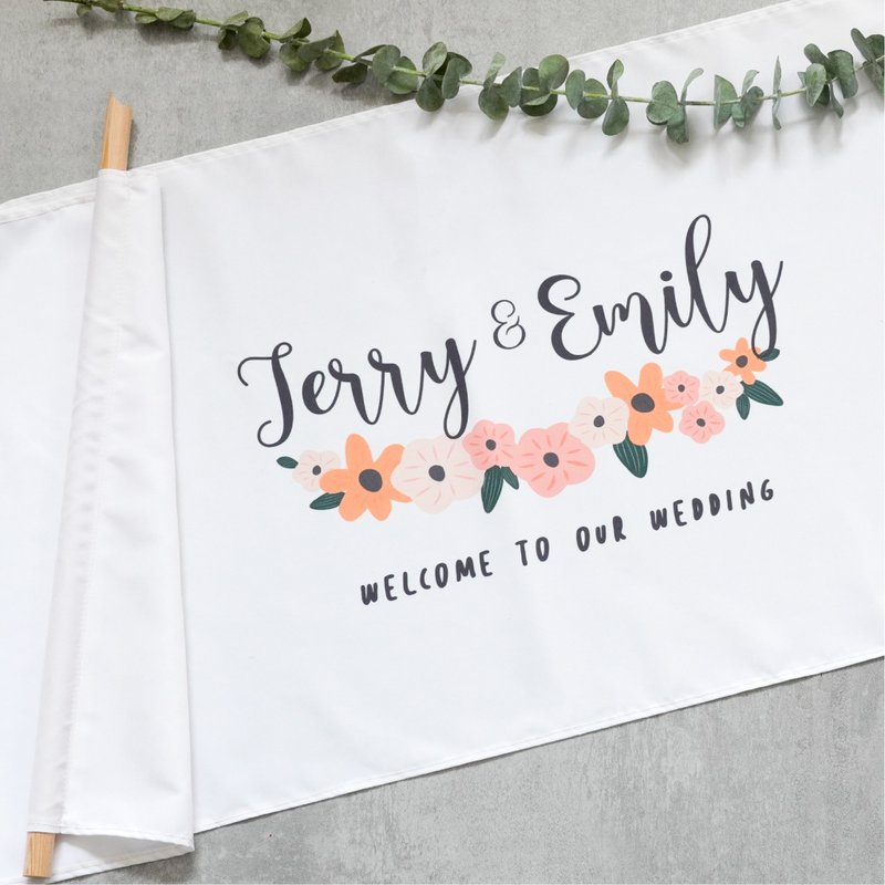 签名绸 - 定制款 - 婚礼誓言书 - 其他人造纤维 白色