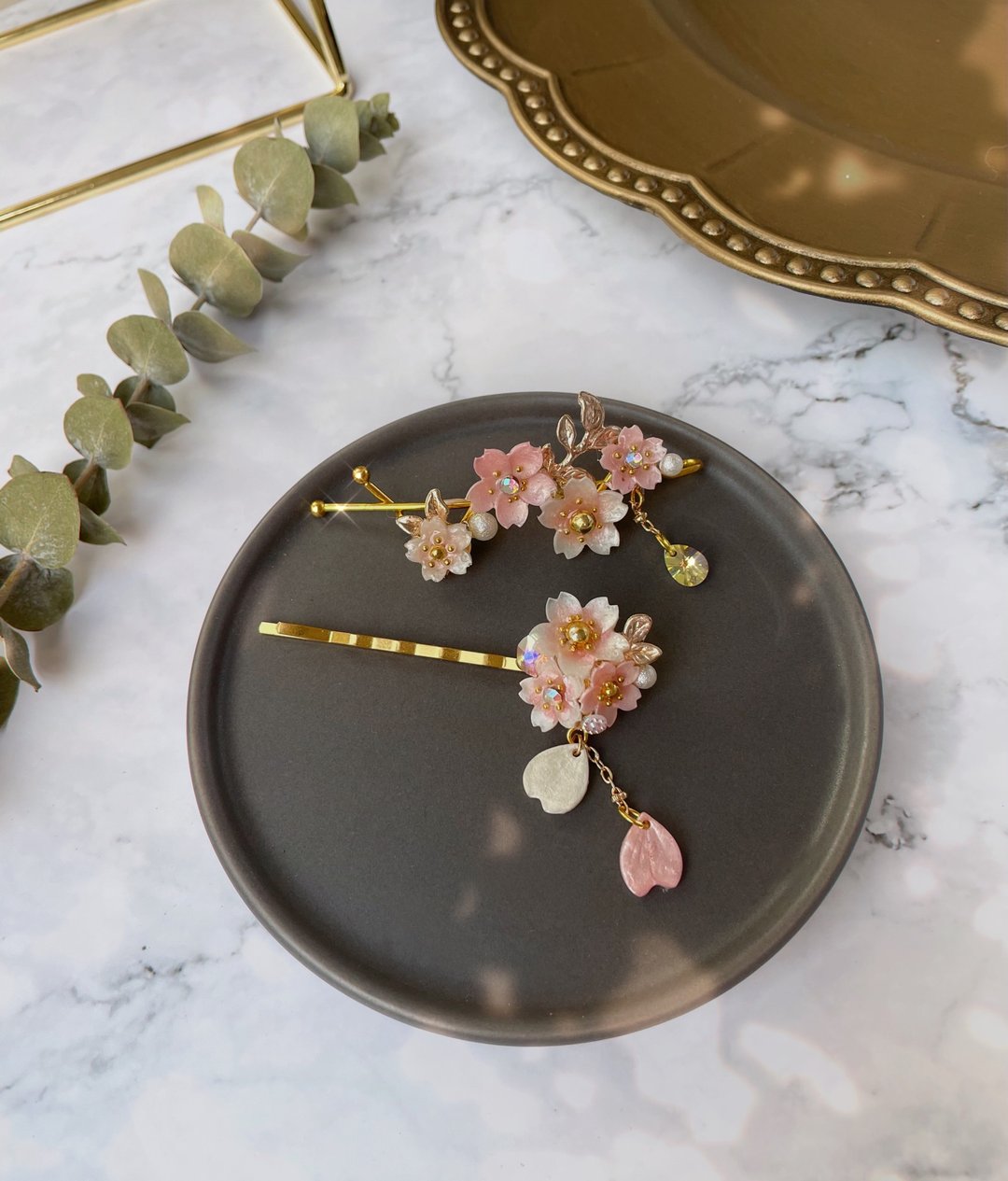 Cherry Blossom- Sakura hair pin set - 发饰 - 植物．花 