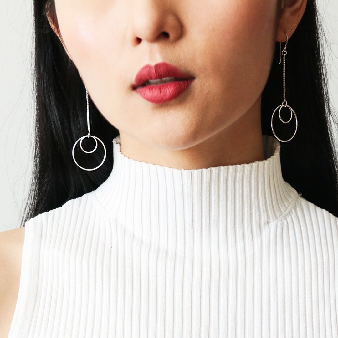 EARRINGS hi-headman (925 silver+whitegold plated) - 耳环/耳夹 - 纯银 银色