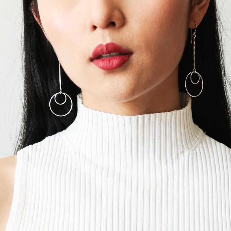 EARRINGS hi-headman (925 silver+whitegold plated) - 耳环/耳夹 - 纯银 银色