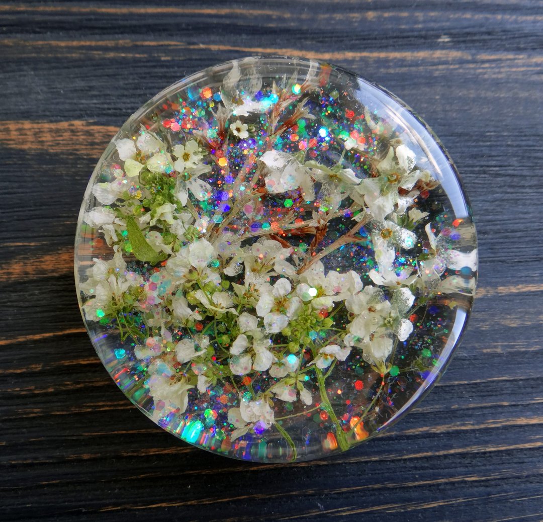 Rainbow plugs earrings 2g 0g 00g ear gauges Prom jewelry Floral - 耳环/耳夹 - 植物．花 白色