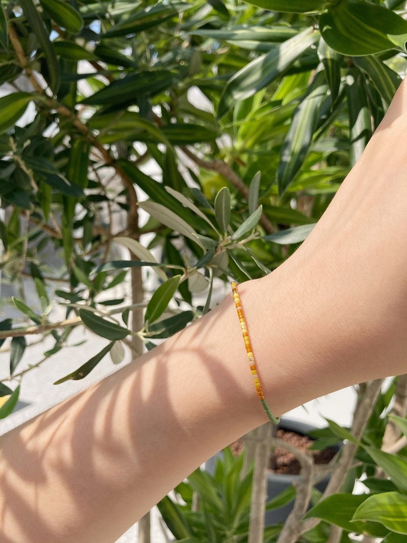 韩国森系ins复古质感墨绿 不规则925银扣极细手链 小众精致手链 - 手链/手环 - 银 