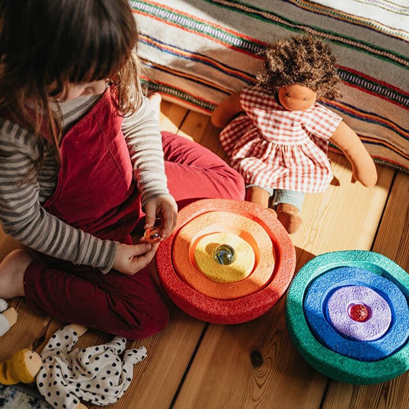 Stapelstein - 马卡龙堆叠碗大套组 - Rainbow Classic - 玩具/玩偶 - 其他材质 多色