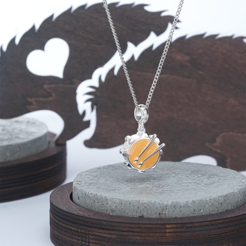 lian crystal rhinestone x Adorns 925纯银挂饰系列-鼓吊咀 - 吊饰 - 纯银 橘色