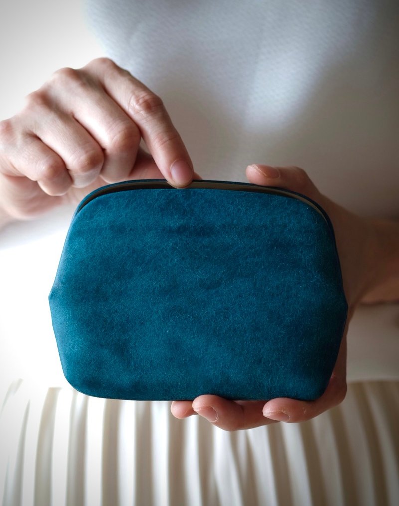 薄型天沟六卡夹【绣球花蓝_Badalassi Pueblo 磨砂皮】 - 皮夹/钱包 - 真皮 多色