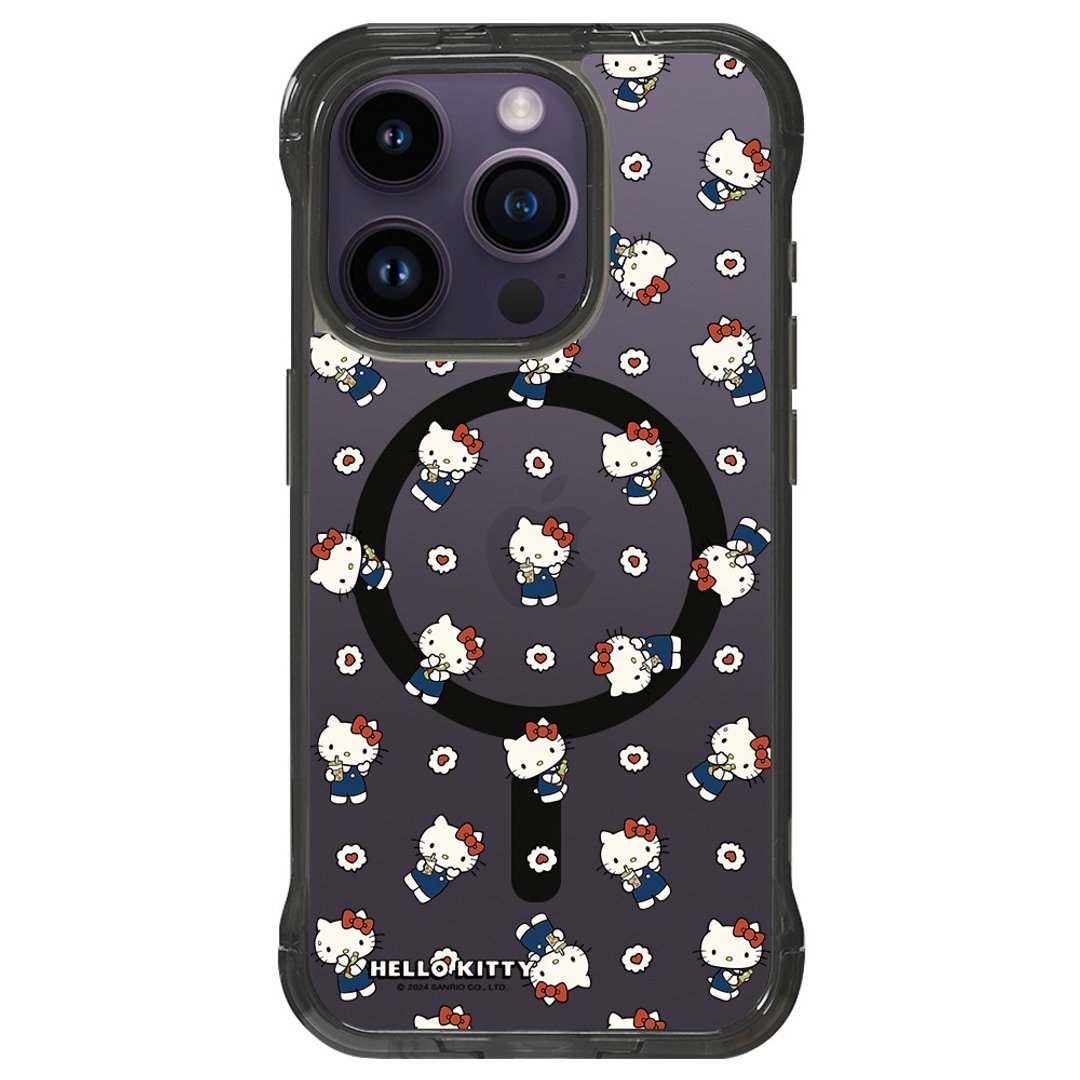 HelloKitty 私藏美食支架壳 磁吸透黑 iPhone16 15 Pro Max - 手机壳/手机套 - 其他材质 透明