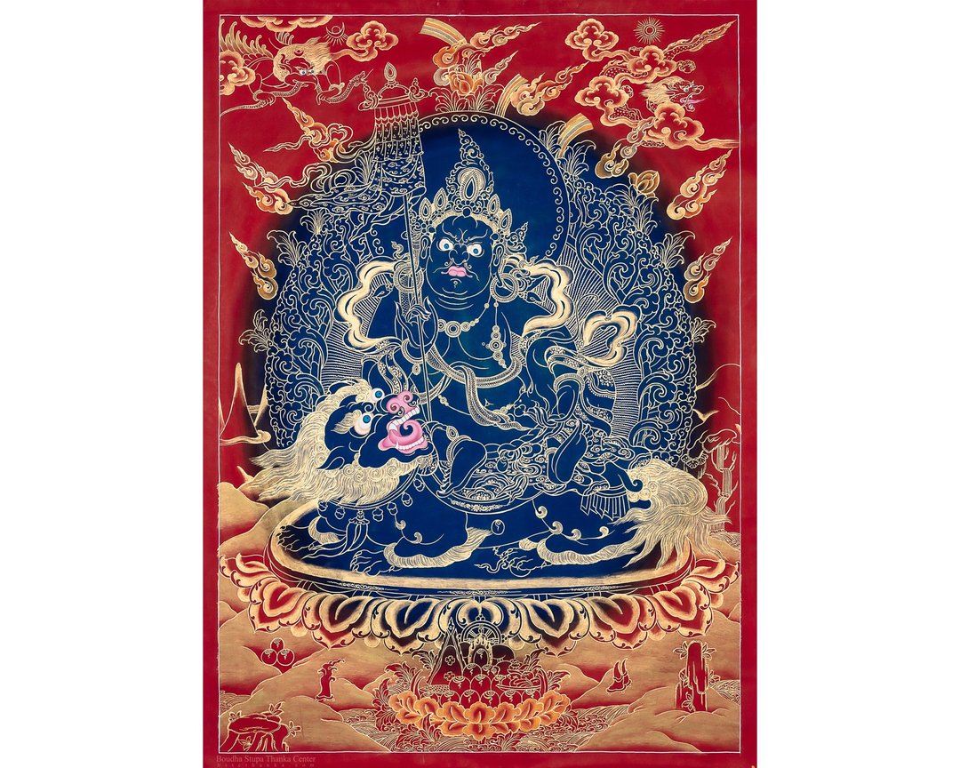 藏传赞巴拉唐卡画作 财富之神 - 墙贴/壁贴 - 其他材质 多色