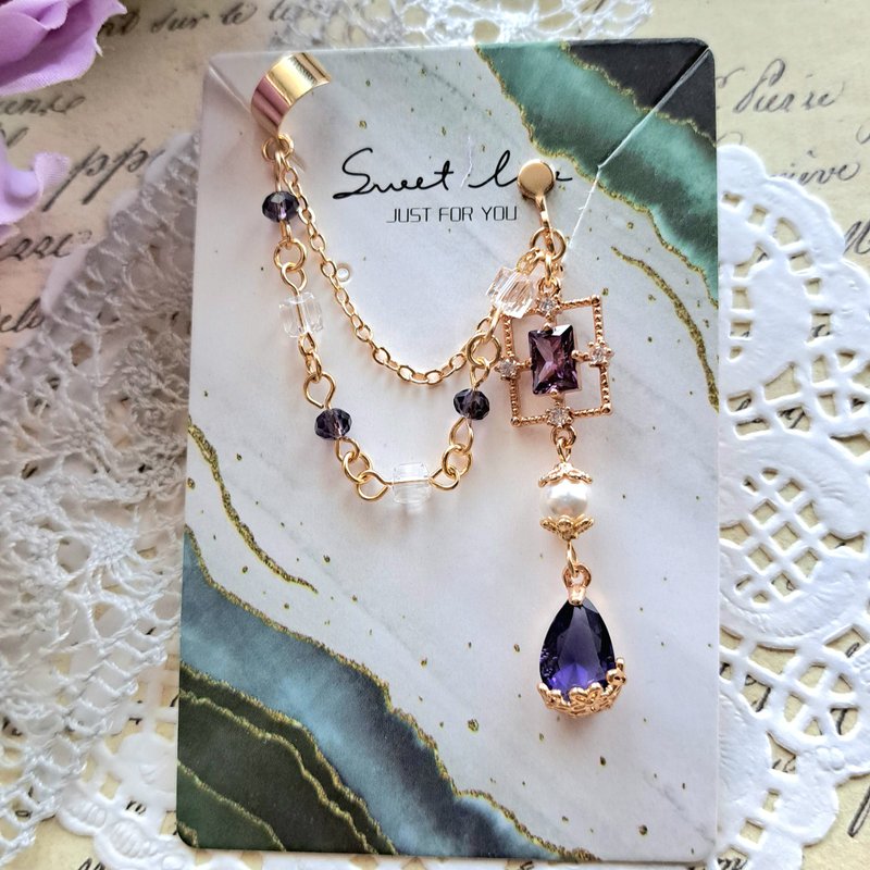 原创耳骨夹-元素守则_暗隐 - 耳环/耳夹 - 其他材质 紫色