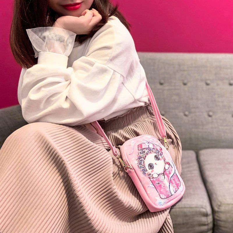 斜背包 | 侧背包 | 随身小包 - 浪漫粉 礼物猫 - 侧背包/斜挎包 - 人造皮革 粉红色