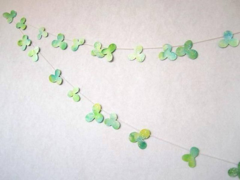 Garland of clover - 墙贴/壁贴 - 棉．麻 绿色
