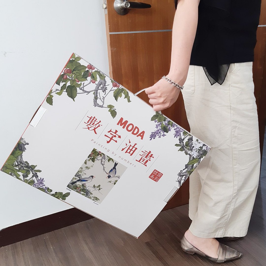 有现货 故宫典藏 樱桃桑鳲 郎世宁名画系列的数字油画 制作限量中 - 海报/装饰画/版画 - 其他材质 卡其色