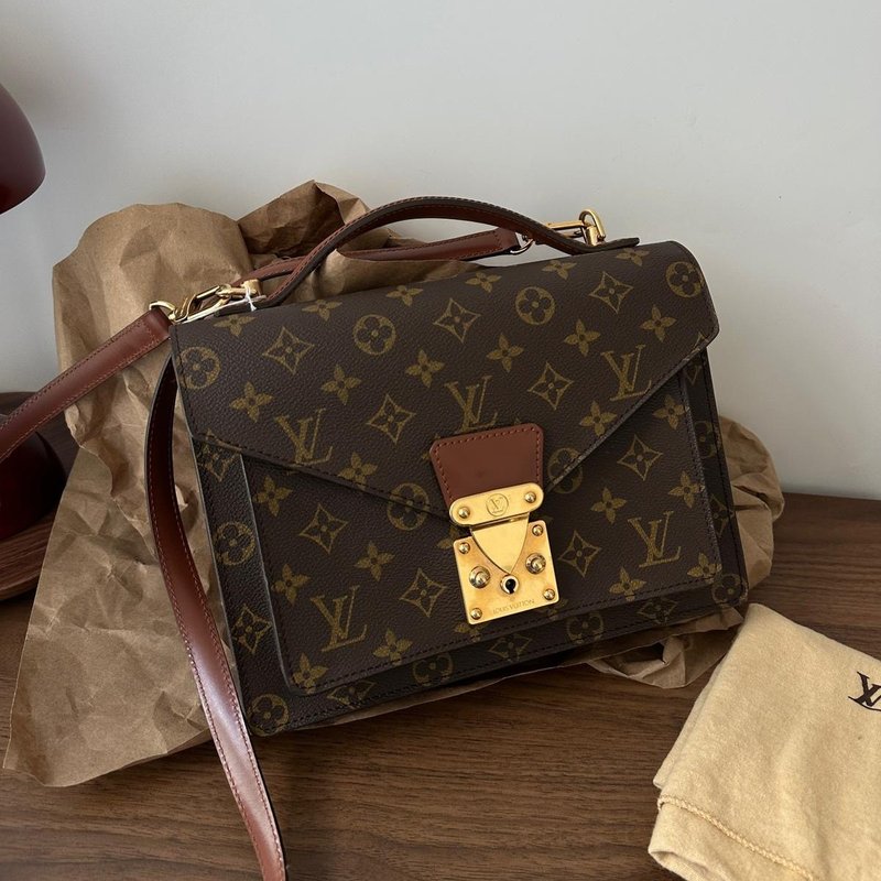 LOUIS VUITTON 路易威登 Monceau Monogram 经典 2WAY手提 肩背包 - 侧背包/斜挎包 - 真皮 咖啡色