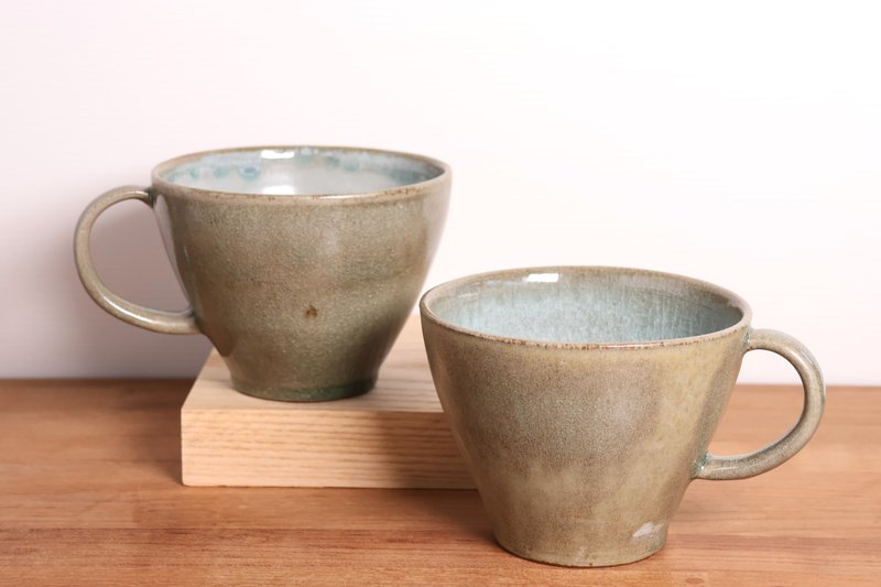 绿灰马克杯 - 咖啡杯/马克杯 - 陶 