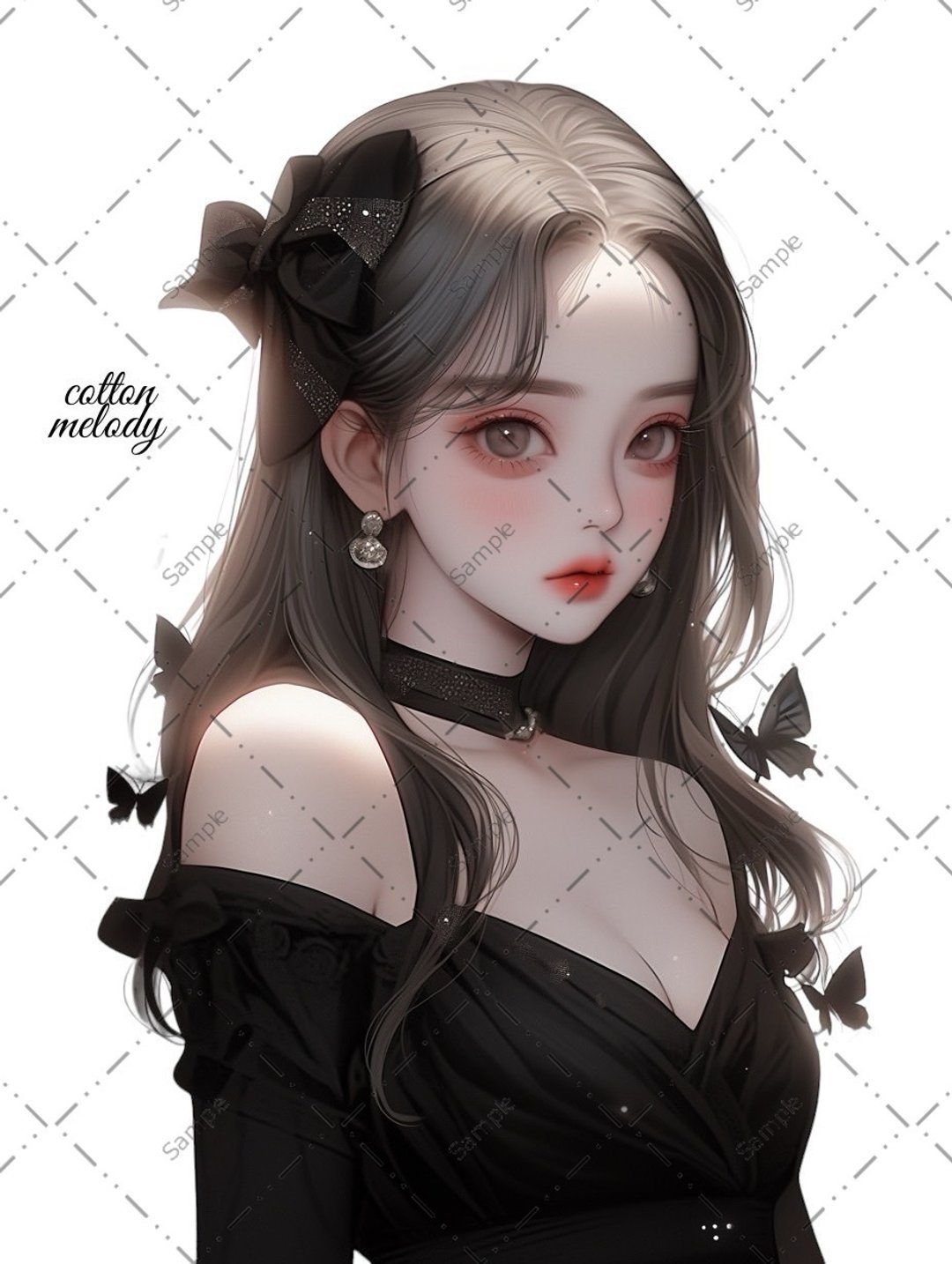 original sticker no.696 人物贴纸 原创贴纸 人像贴纸 女孩贴纸 原创人物贴纸 - 贴纸 - 纸 