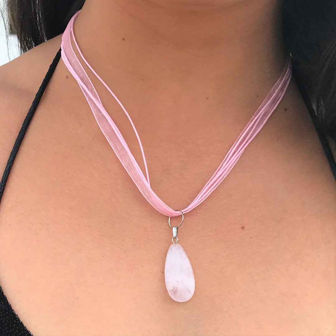 Rose Quartz Necklace | Pink Gemstone Necklace - 项链 - 宝石 粉红色