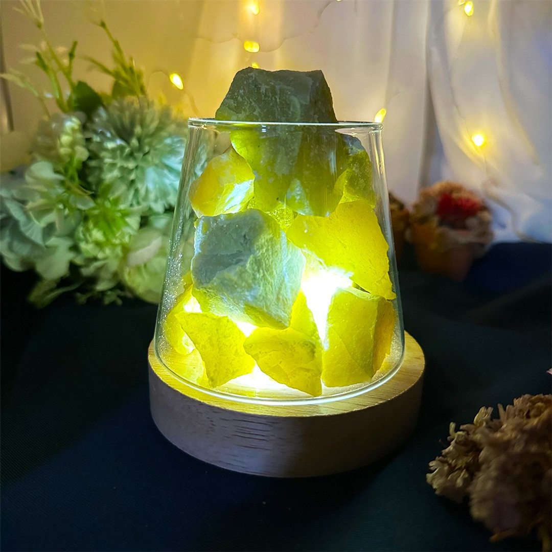 【MU 工坊】柠檬玉扩香石夜灯/水晶扩香灯/碎石/室内香薰/净化 - 香薰/精油/线香 - 其他材质 