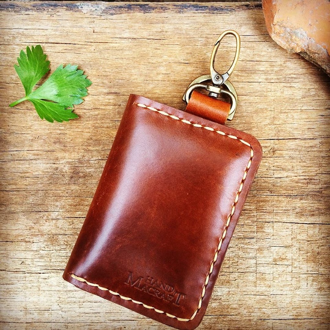 wallet keychain for vehicle 2nd edition  (color brown) - 皮夹/钱包 - 真皮 