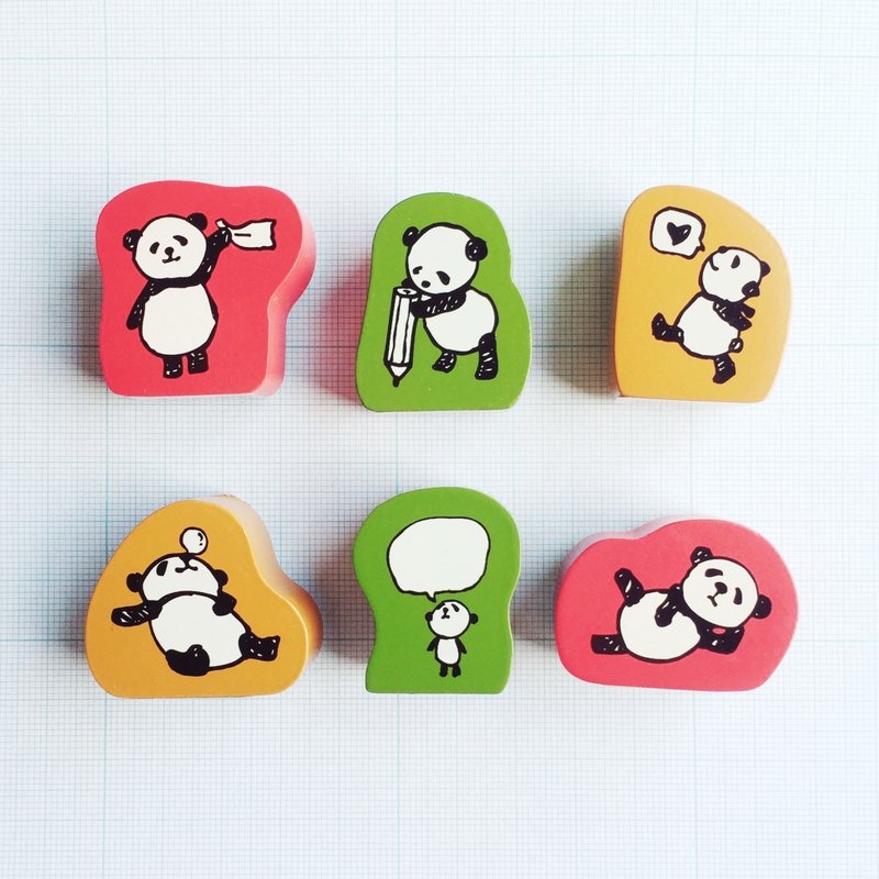 日本Kodomo熊猫系小印章-共15款 - 印章/印台 - 橡胶 多色