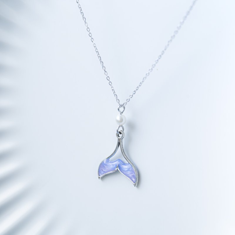 美人鱼系列 | 鱼尾项链 925银链 - 项链 - 树脂 紫色