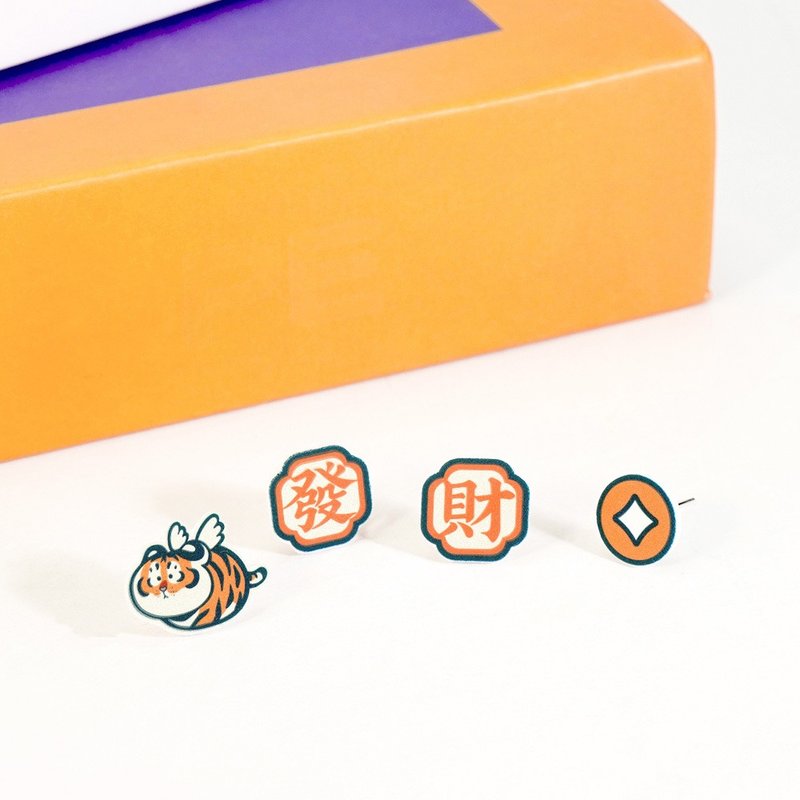 我不是胖虎经典系列-造型耳环组-如虎添翼款 - 耳环/耳夹 - 其他金属 多色
