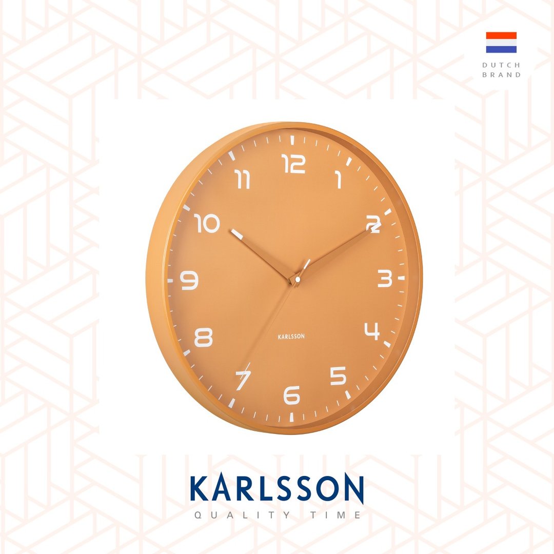 荷兰Karlsson, Wall clock 40cm Orgullo ochre yellow 挂钟橘色 - 时钟/闹钟 - 其他金属 橘色