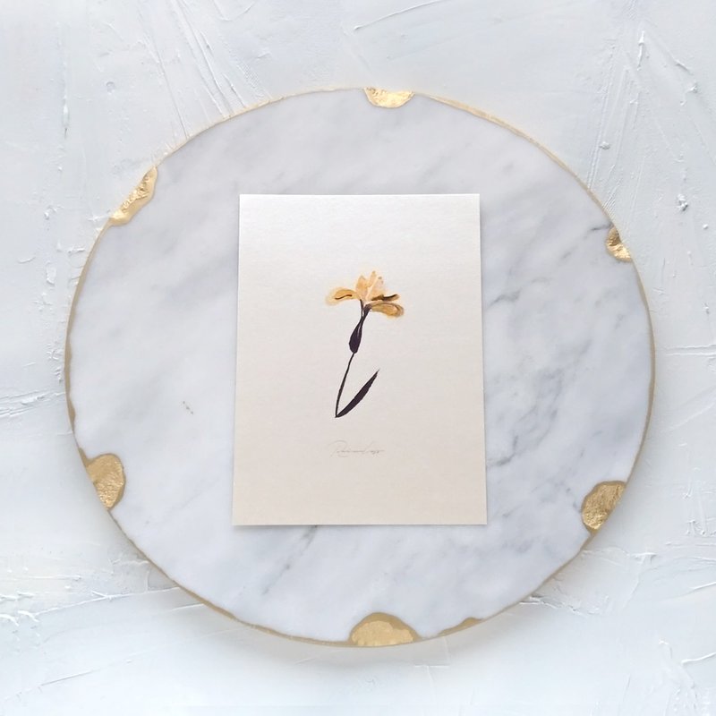 【CL珠光明信片】手绘金色花卉－(A)春 - 卡片/明信片 - 纸 