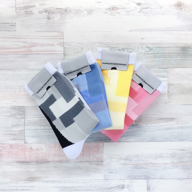 煽动者 彩色积木凉感系列 1+1任选组合 - 袜子 - 棉．麻 多色