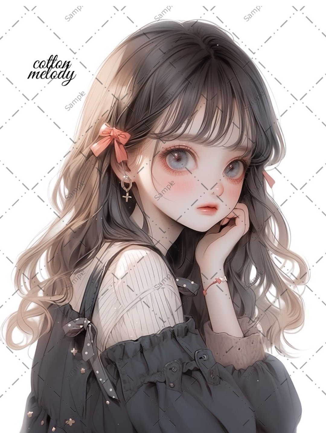 original sticker no.541 人物贴纸 原创贴纸 人物贴纸 女孩贴纸 原创人物贴纸 - 贴纸 - 纸 