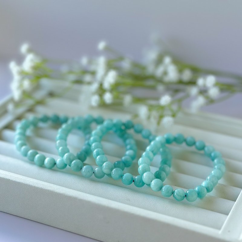 │天河石│蒂芬妮绿色│能量水晶 │小清新风格│送礼自用 - 手链/手环 - 宝石 绿色
