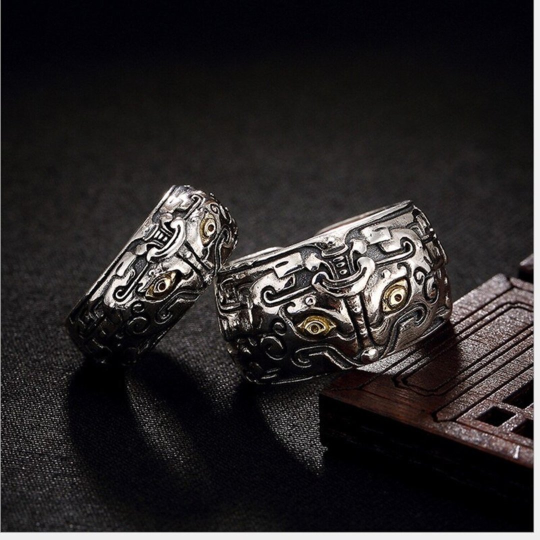 Real 925 Sterling Silver Handmade Engrave Animal Lovers Finger Rings Men Women - 戒指 - 银 银色