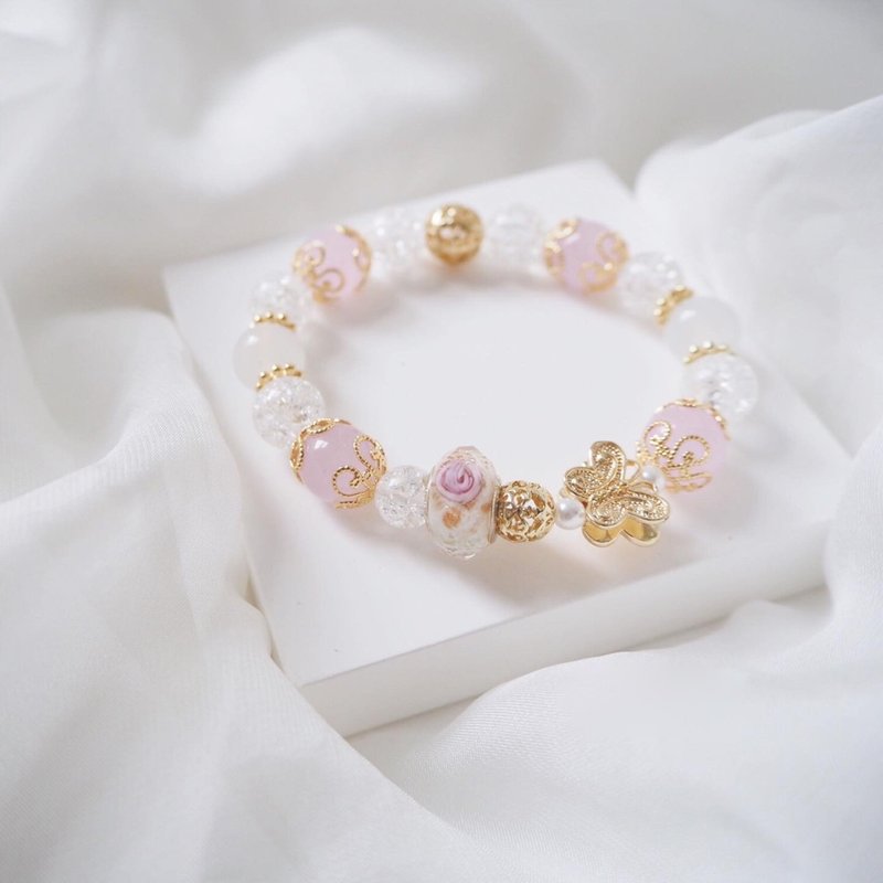 姊妹礼物 生日礼物 高贵 简约 蝴蝶珠链 定制化 定制 - 手链/手环 - 其他金属 白色