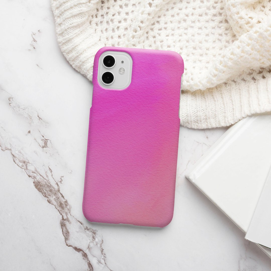 客制手机壳 iPhone 14 13 Pro Matte 抽象夏季水彩 6 1 橙粉色 - 手机壳/手机套 - 塑料 多色