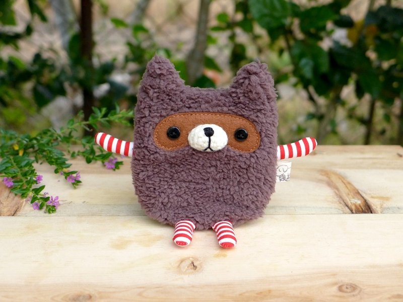 浣熊钥匙包-(咖啡) - 钥匙链/钥匙包 - 棉．麻 