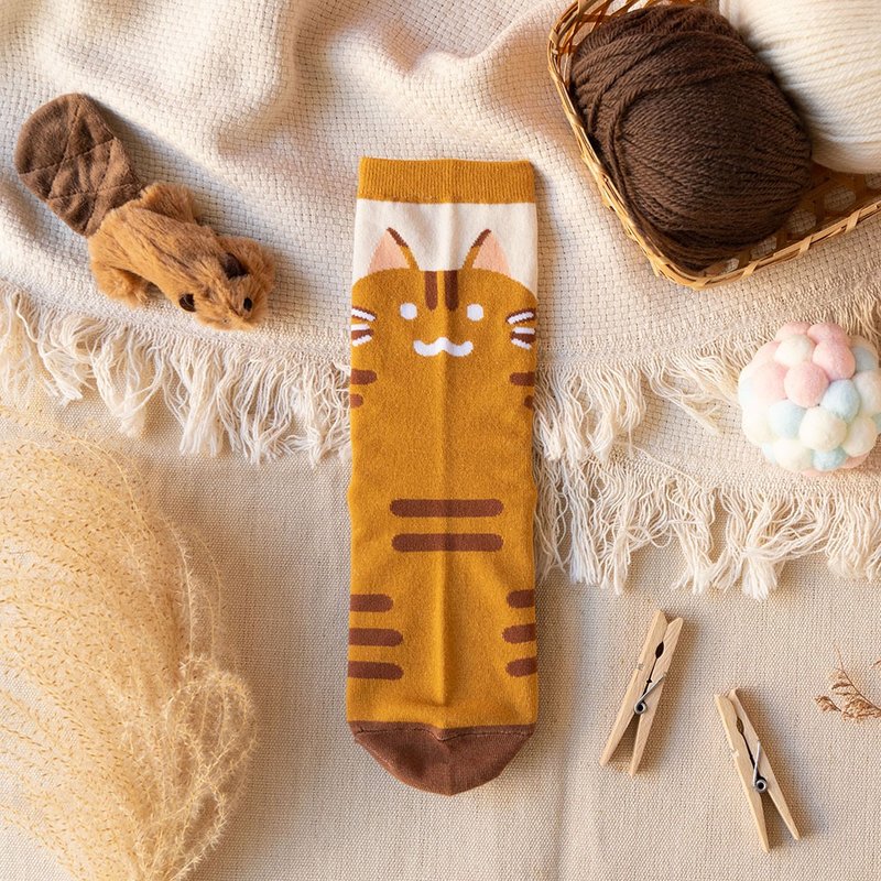 单单袜 – 大橘子 (单只) - 袜子 - 棉．麻 橘色