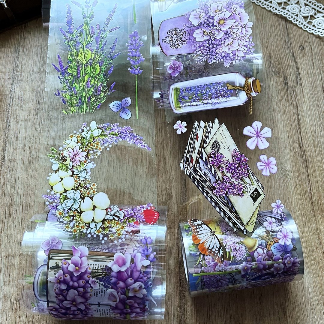 等待薰衣草亮面PET/雾面PET胶带 - 纸胶带 - 纸 紫色