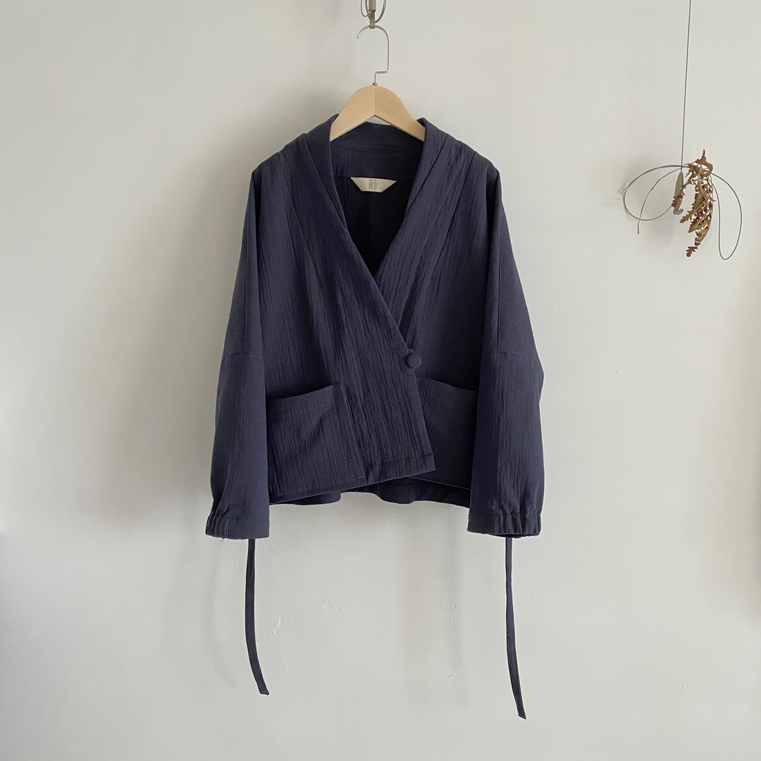 【 小外套02 】弥葛思 细节控 落肩休闲小外套 - 女装休闲/机能外套 - 棉 蓝色