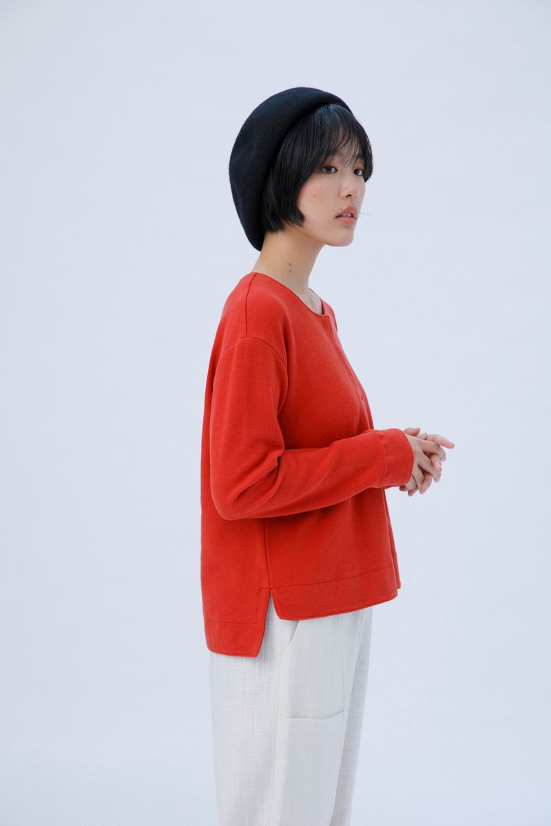 信任的样子有机棉上衣-温焙红茶-organic cotton - 女装上衣 - 棉．麻 红色