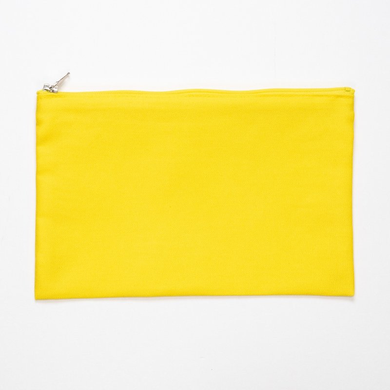 刺绣拉链袋 - 柠檬黄 - 编织/刺绣/羊毛毡/裁缝 - 棉．麻 黄色