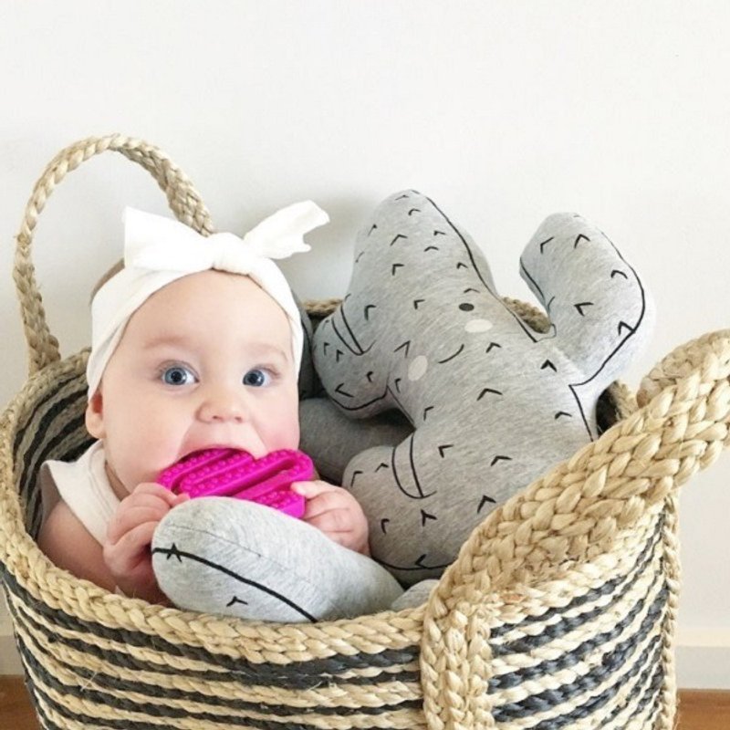 Mister Fly 动物造型抱枕 - 仙人掌 MFLY050 - 满月礼盒 - 棉．麻 灰色