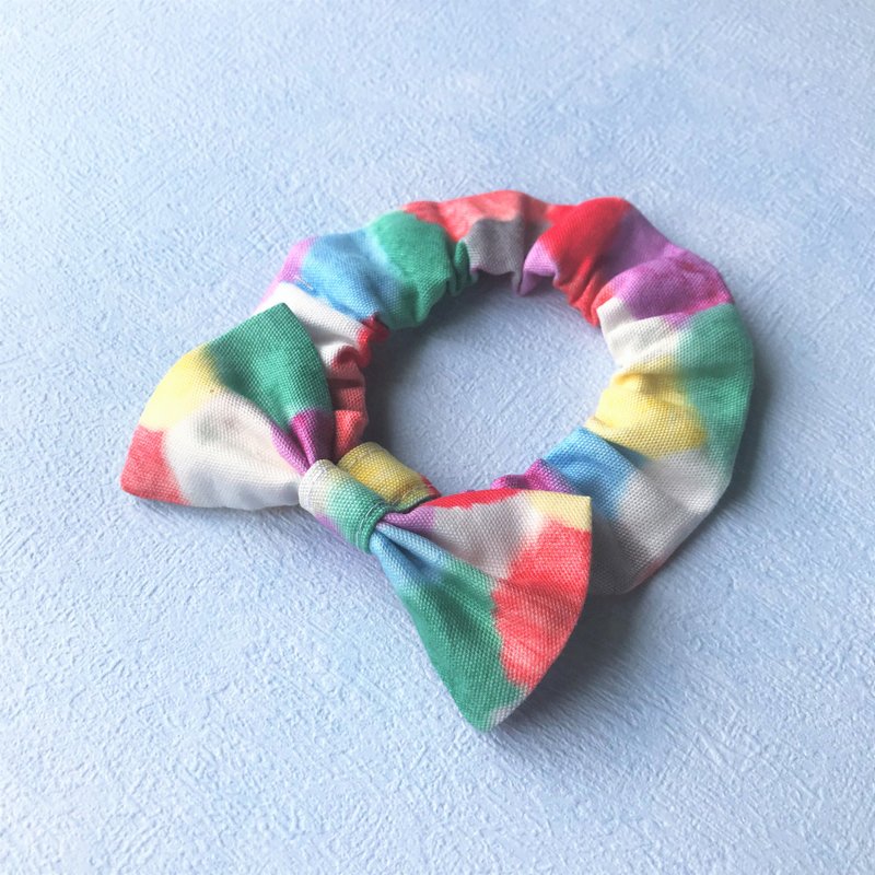 蝴蝶结松紧项圈 宠物领结 bow tie -- 彩色毛球_绿红 - 项圈/牵绳 - 棉．麻 绿色