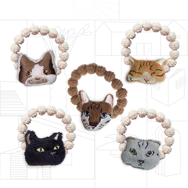 发带，猫图案| 橘猫| 猫 - 发饰 - 其他材质 咖啡色