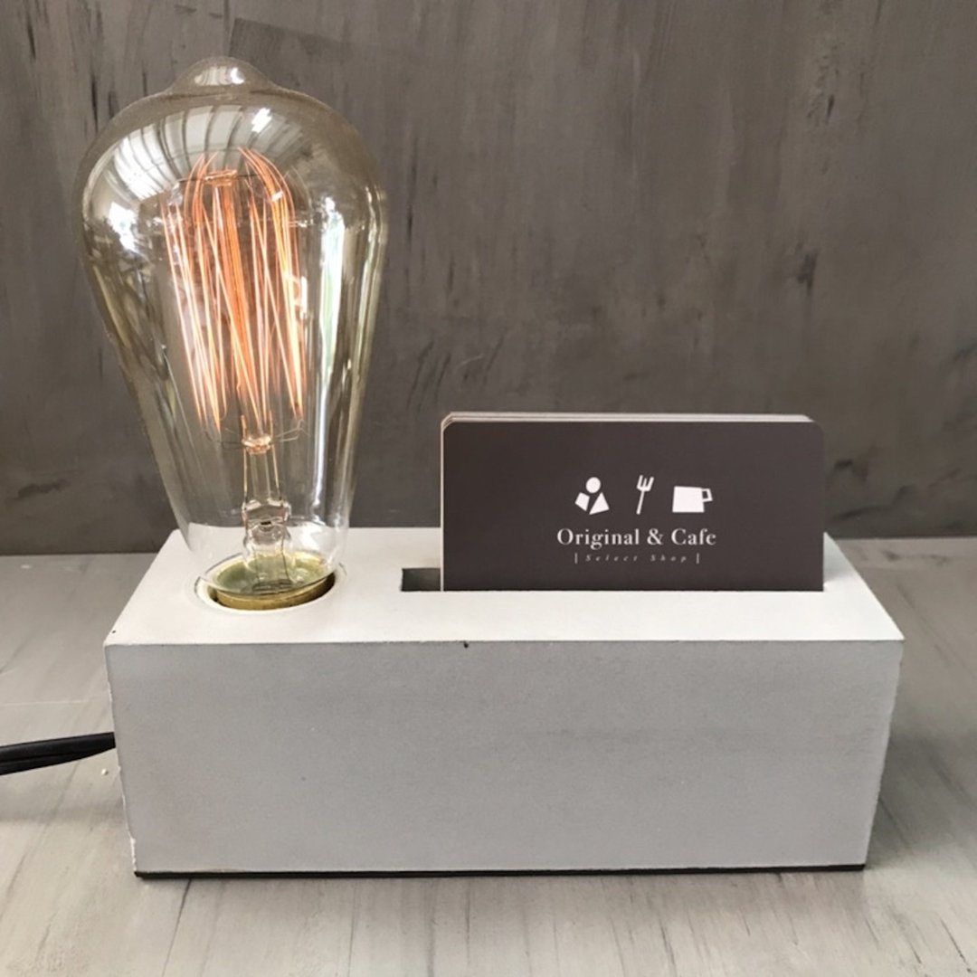 曙MUSE 长形名片水泥桌灯 LED灯 钨丝灯泡 USB灯 摆饰 - 灯具/灯饰 - 水泥 灰色