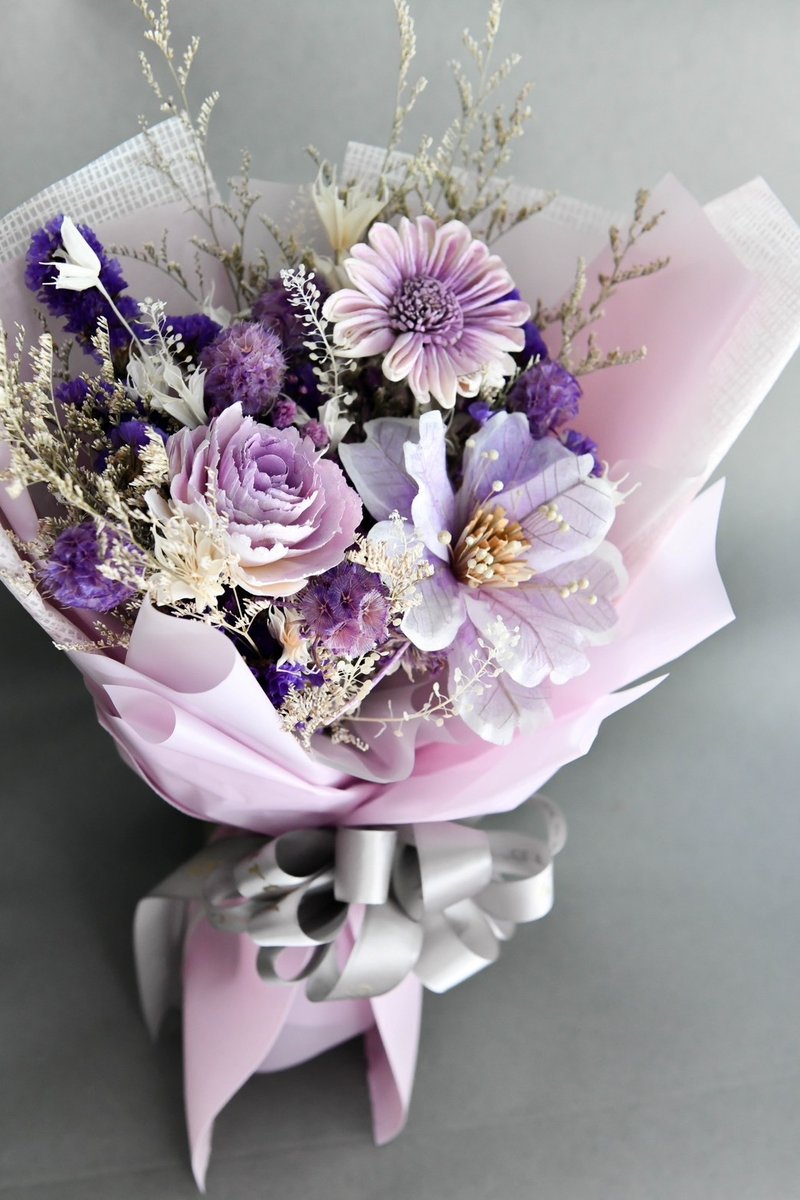 2025新款-情人花束-紫 - 干燥花/捧花 - 植物．花 紫色