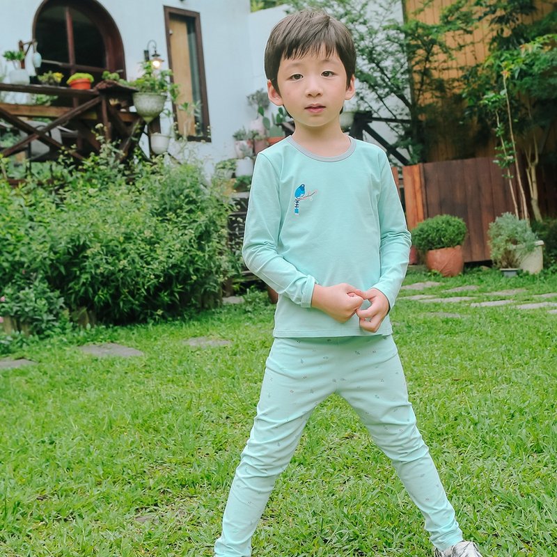 四季居家套装-蓝鹊 - 童装上衣 - 棉．麻 蓝色