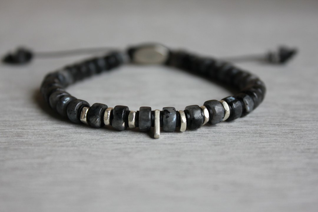 C.Chun Handmade Design Jewelry 6mm黑闪光石x非洲唱盘(黑豹) - 手链/手环 - 宝石 黑色