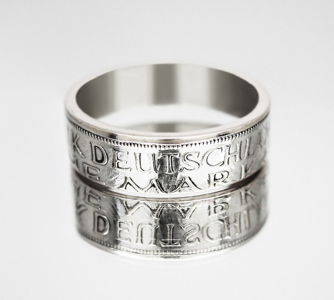 Germany Coin Ring Silver 5 mark 1965 coin rings for men coin rings for women - 戒指 - 其他金属 
