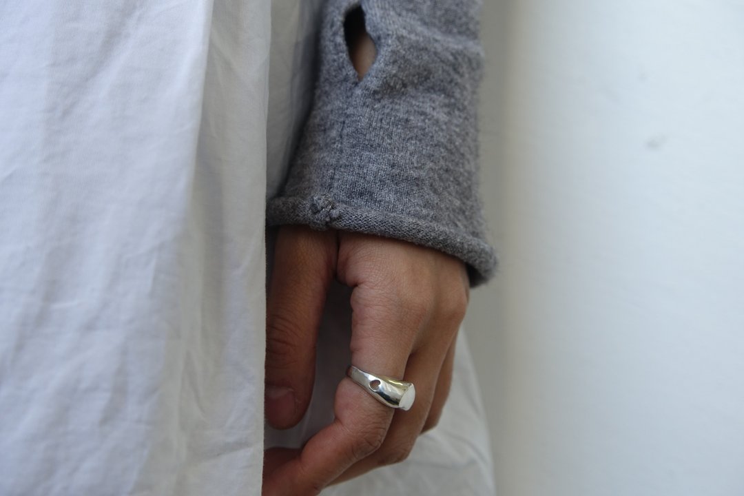 ( H ) signet ring - 戒指 - 银 